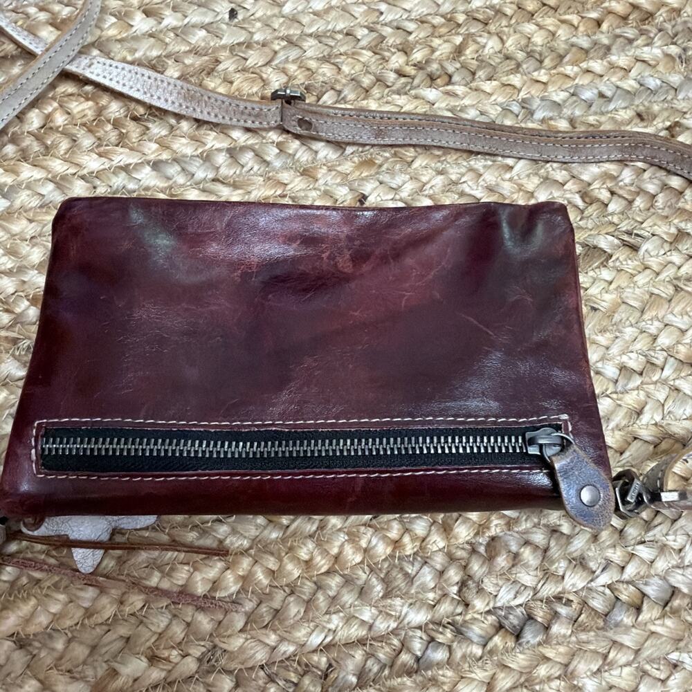 BED STU Cadence 3 In 1 Wallet- Clutch- Crossbag 100% Vegetable Tan Leather-NWOT - Picture 6 of 7